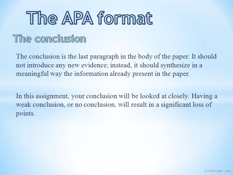 Do you title your conclusion in APA?