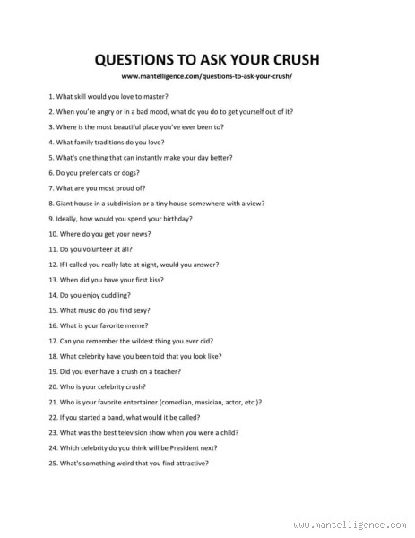 What Questions to Ask Your Crush to Get to Know Them Better?