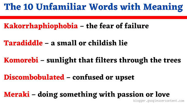 What Are the 10 Unfamiliar Words? Explore Their Meanings and Origins
